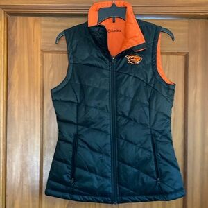 Columbia; Women OSU Beavers Reversible Vest; Size “S” Orange & Black